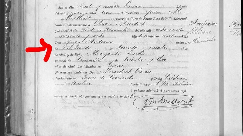 One Argentinean participant brought along a copy of his Irish great grandfather’s birth certificate: ‘It is a treasured possession, because our family name is the most important thing to me.’