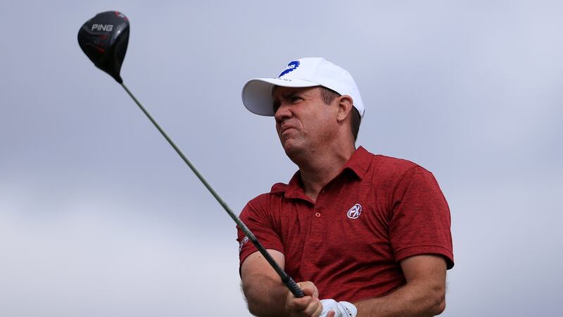 Scott Hend in happier times with his own clubs at the tenerife Open at the start of May. Photograph:  Warren Little/Getty Images