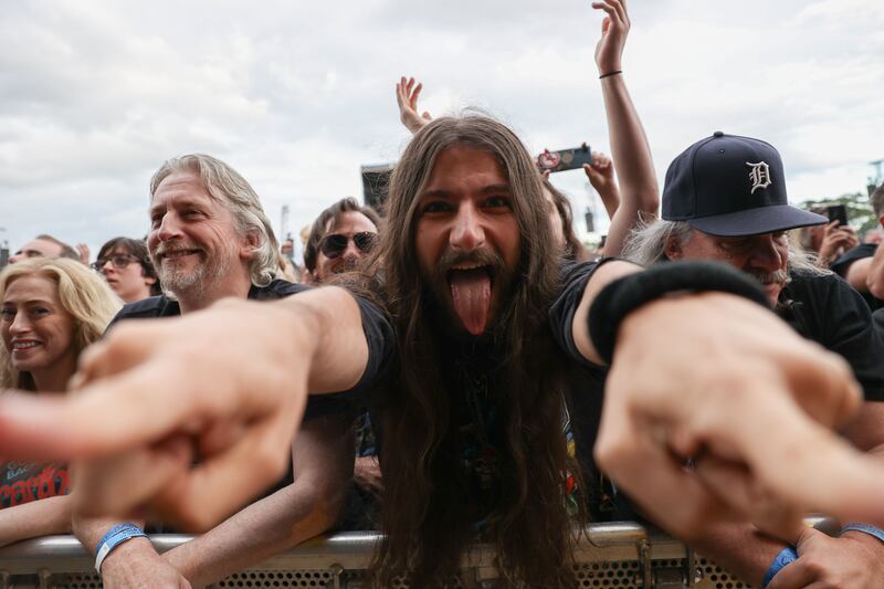 Fans of Iron Maiden enjoy the show at Malahide Castle, Dublin. Photograph: Dan Dennison
