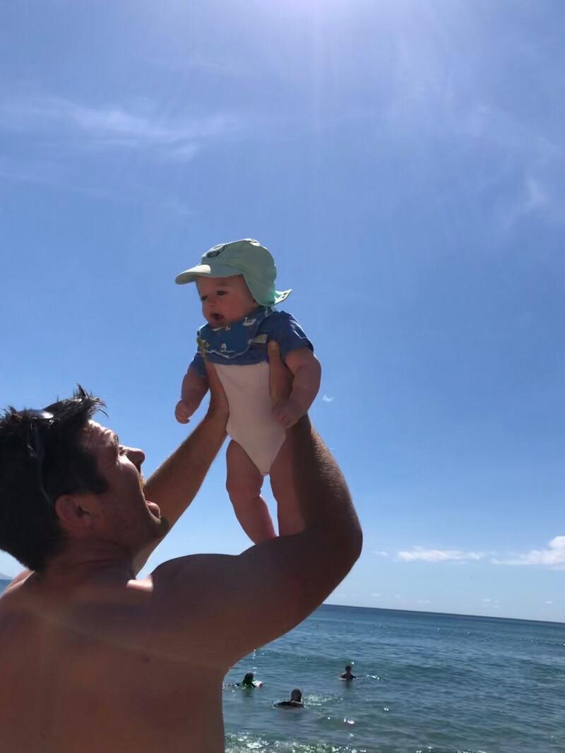 Billy and Matthew at the beach