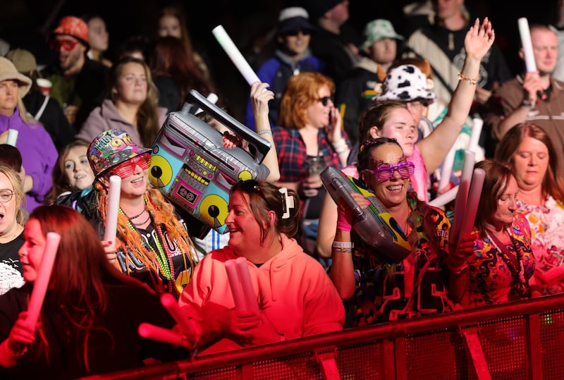 Electric Picnic 2025: Early access revellers get the party started on Thursday night as DJ Dave Caffrey and the EP Banter Crew perform on the Terminus stage. Photograph: Alan Betson
