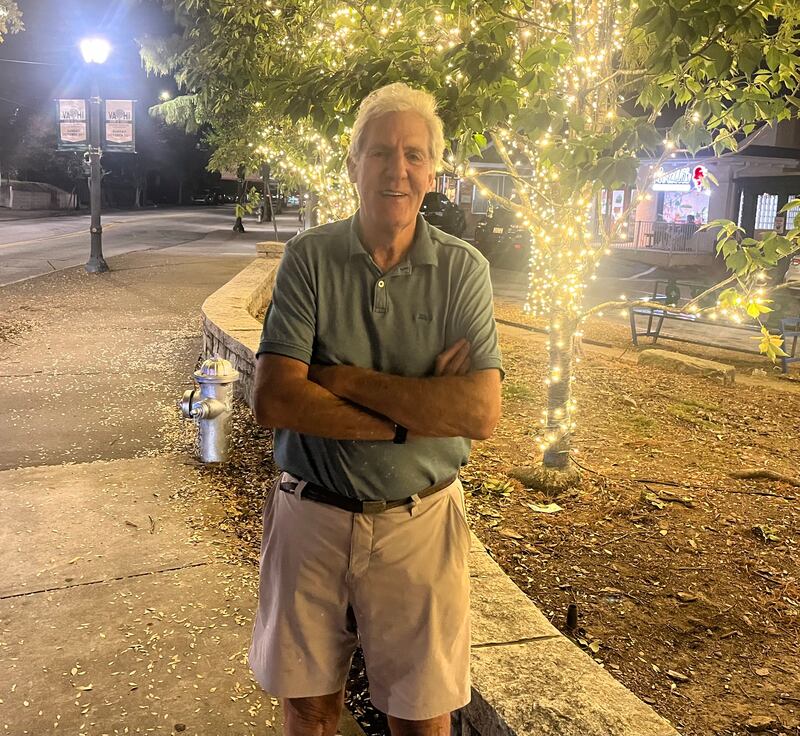 Democrat supporter Hughie Glidewell, originally from Cheshire, England.