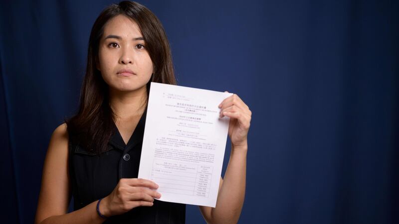 Hong Kong pro-democracy activist Gwyneth Ho, jailed for six months for unauthorised assembly. Photograph: Anthony Wallace/AFP via Getty Images