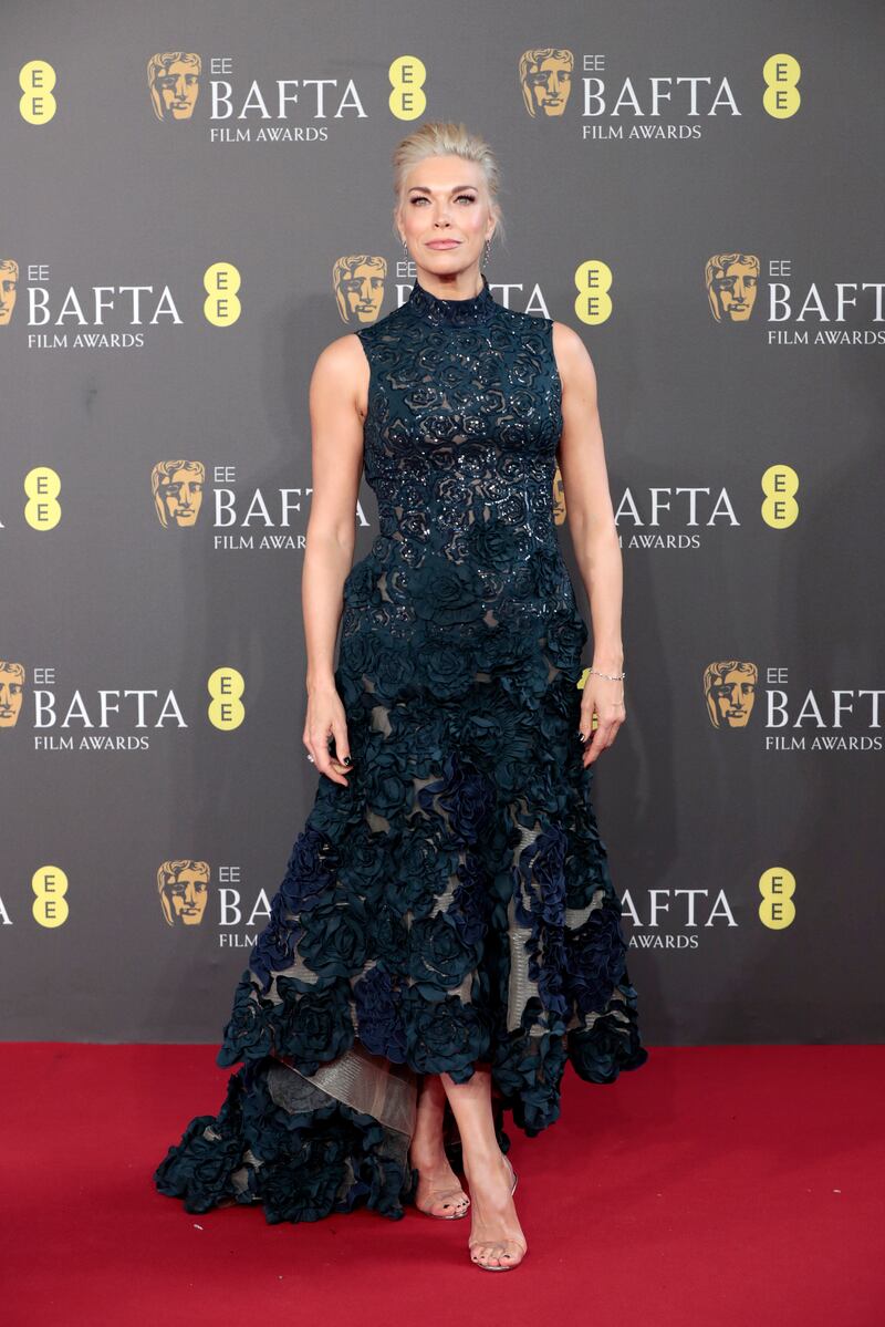 Ted Lasso and Eurovision's Hannah Waddingham strikes an elegant figure. Photograph: John Phillips/Getty Images