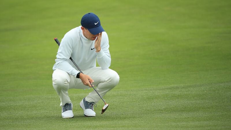 Rory McIlroy never got going after he was derailed by a double bogey at the second hole. Photo: Andrew Redington/Getty Images