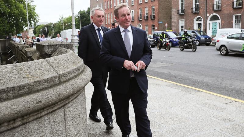 Enda Kenny arrives at Government Buildings, Dublin, for his last day as Taoiseach. Photograph: Brian Lawless/PA Wire