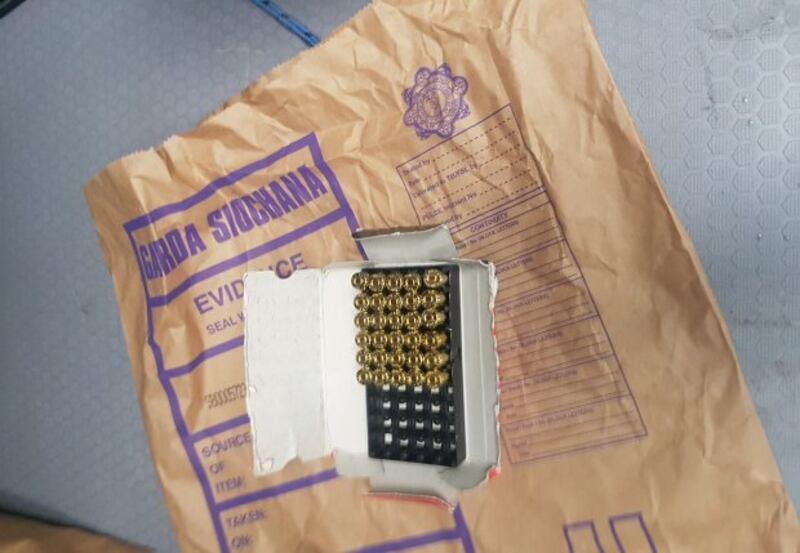 Some of the ammunition seized by gardaí in Dublin on Sunday. Photograph: Garda Press Office