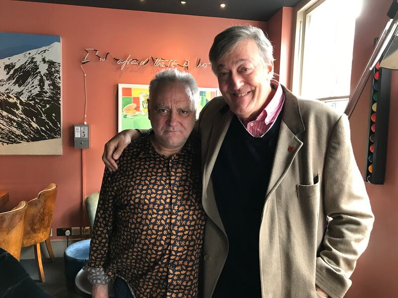 Tony Slattery and Stephen Fry: the pair have  known each other since university. Photograph: Sunddog Pictures