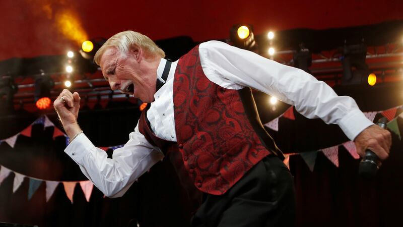 Bruce Forsyth on the Avalon Stage at the Glastonbury music festival  in 2013. Photograph: Olivia Harris/Reuters