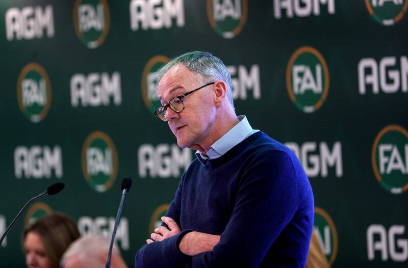 Former FAI chairperson Roy Barrett at the AGM took 'full responsibility' for payments made to Jonathan Hill amounting to €20,000. Photograph: Ryan Byrne/Inpho