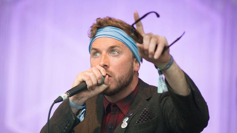 Paddy Hanna: bravely paired a violent-blue bandanna with sunglasses. Photograph: Dave Meehan