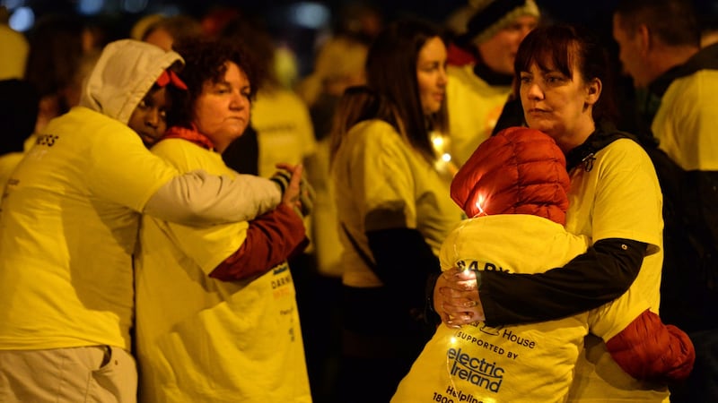 Participants in the Darkness Into Light event in Clontarf. Photograph: Dara Mac Dónaill/The Irish Times