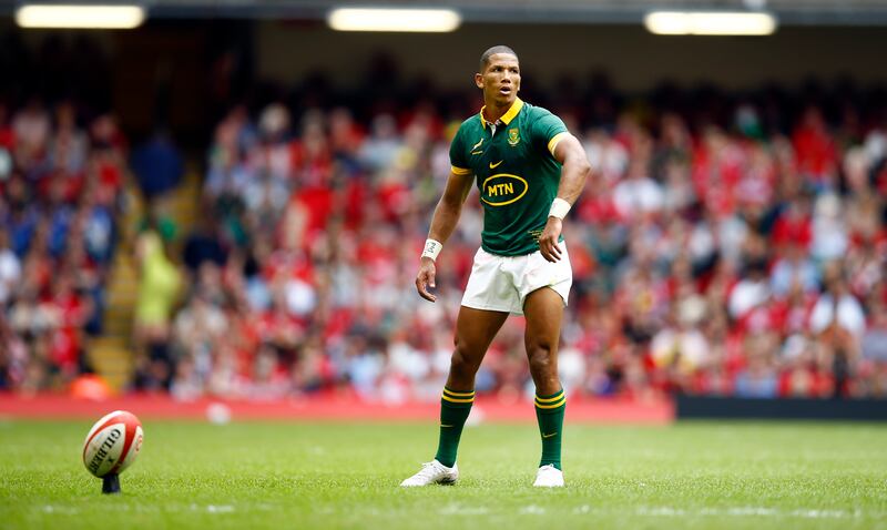 Manie Libbok's emergence as a quality flyhalf has been timely for the Boks as he brings a range of skills to the already formidable mix. Photograph: Steve Haag/Gallo Images