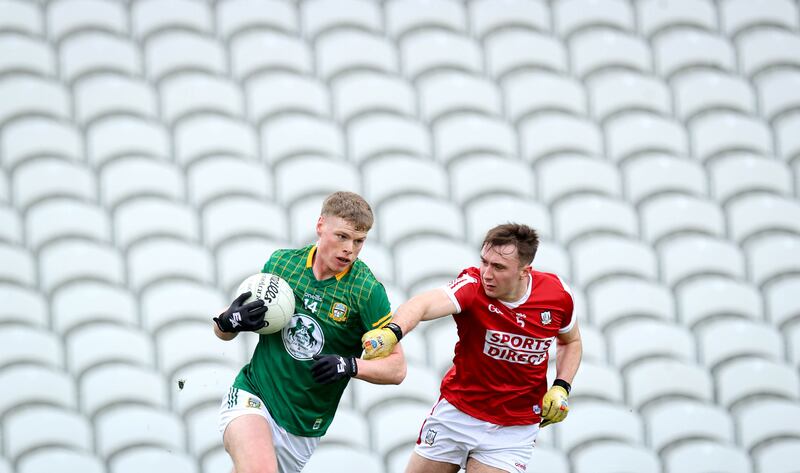 Mathew Costello in action for Meath against Cork. His return to action would be a major plus for the Royal County as they face the visit of Louth. Photograph: Ryan Byrne/Inpho