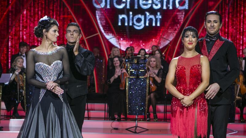 The moment  Sinead O’Carroll and partner Ryan McShane were  voted off, as Lottie Ryan and Pasquale La Rocca  look on. Photograph: Kyrna O’Brien