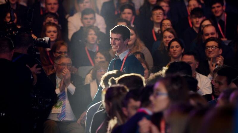 imon Meehan, from Coláiste Choilm in Ballincollig, Co Cork, winner of the BT Young Scientist & Technologist of the Year 2018 award for his investigation into the antimicrobial effects of selected plants against Staphylococcus aureus. Photograph: Alan Betson
