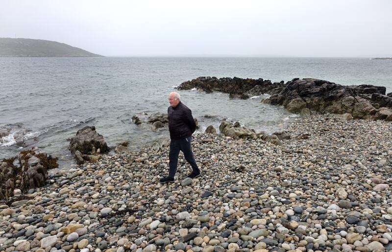 Jack Cosgrove at a spot on the mainland near where three men drowned as they tried to return to Inish Turbot Island after watching the All-Ireland football final on television in Clifden in September 1974. Photograph: Joe O'Shaughnessy