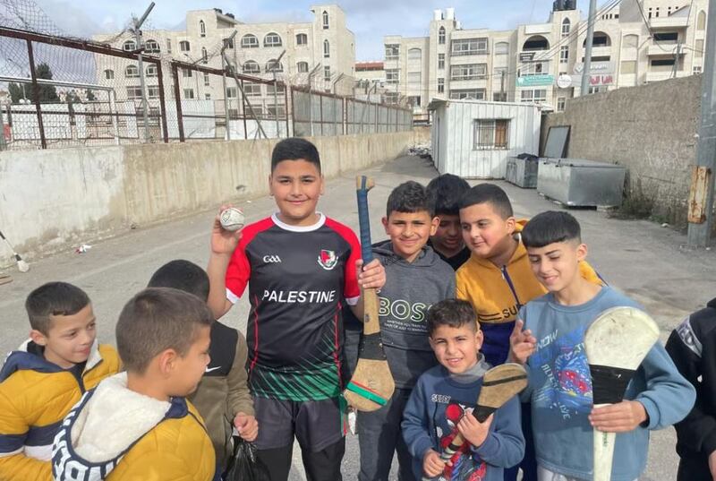 A total of 46 people, including players, coaches, officials, were to arrive in Dublin as part of Moataz Sarsour GAA Club’s first trip to Ireland. Photograph: GAA Palestine