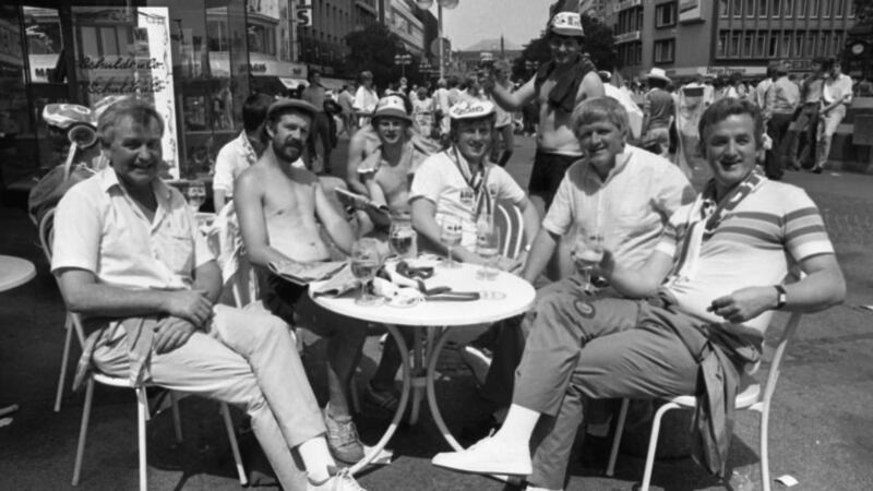 Euro 88: Irish supporters partied and entertained in every city, and largely policed each other. The German police were so impressed they applauded the fans. Photograph: INM/Getty