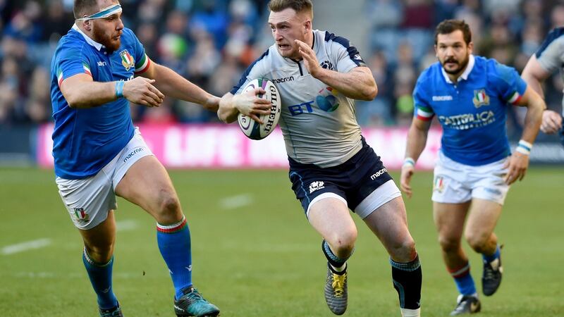 Stuart Hogg scored a brace of tries when Scotland beat Ireland at Murrayfield in 2017. Photograph: Ian Rutherford/PA