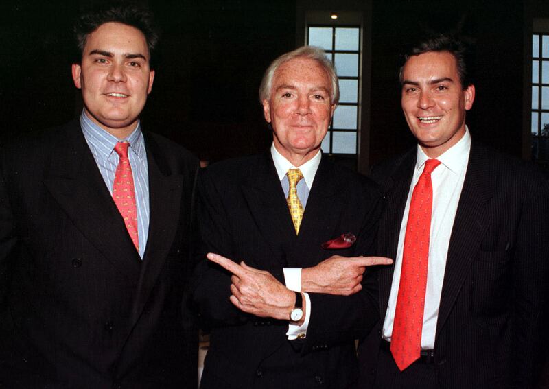 Tony O'Reilly with his sons, Gavin and Tony jnr, in 1997. Photograph: Graham Hughes/RollingNews.ie