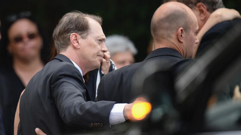 Actor Steve Buscemi attends the funeral. Gandolfini passed away on June 19th, 2013 while holidaying in Rome. Photograph: Mike Coppola/Getty Images