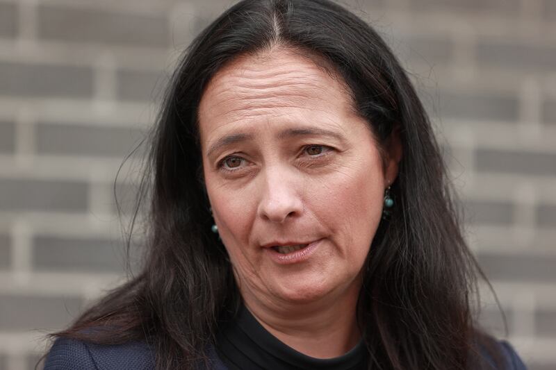 Catherine Martin, Minister for Tourism and Culture speaks to the media in Dublin on Friday. Photograph: PA