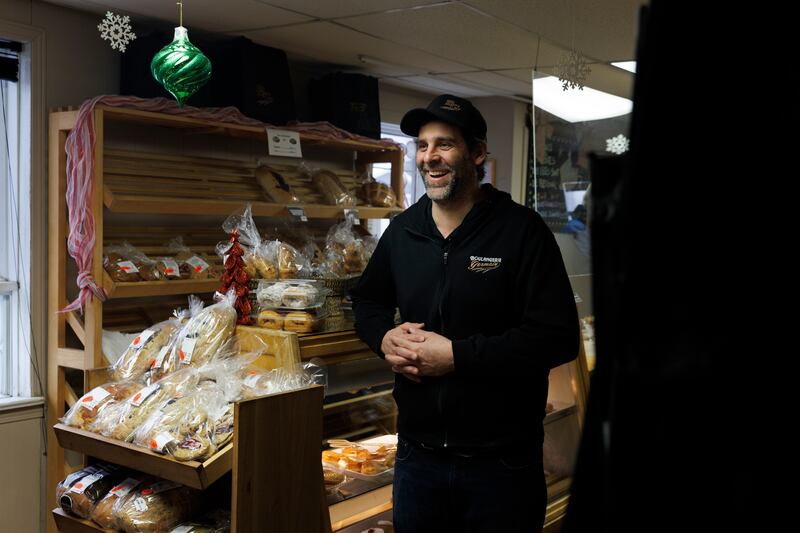 Pascal Lavallée, co-owner of Boulangerie Germain, in Sainte-Thècle, Quebec. He is eager to hire skilled labour from abroad. Photograph: Nasuna Stuart-Ulin/New York Times