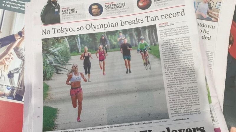 With no sport on the Melbourne media took a keen interest in the record attempt.  Photograph: Riley Wolff