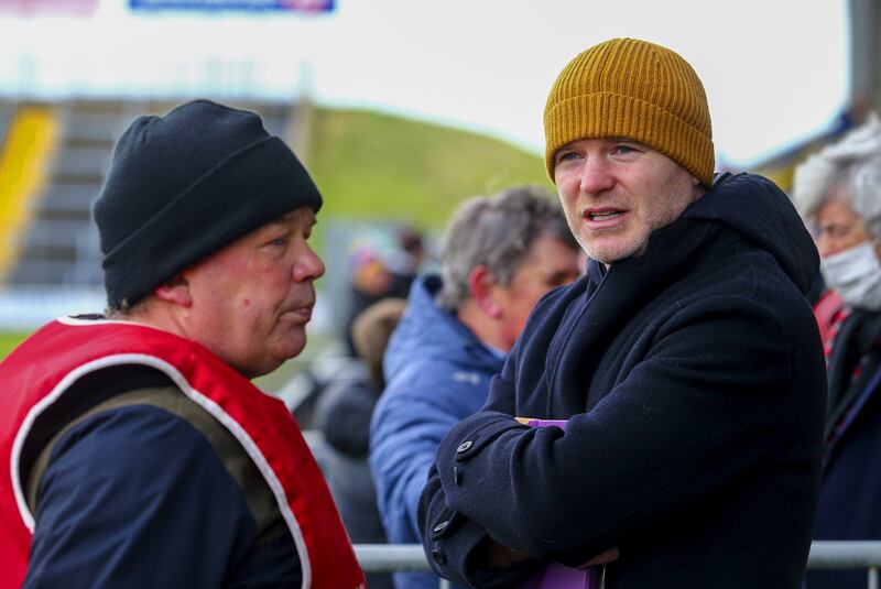 Gordon D’Arcy on the sidelines at the Allianz Hurling League game between Wexford and Limerick. Photograph: Ken Sutton/Inpho