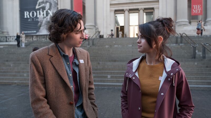 Timothée Chalamet and Selena Gomez in A Rainy Day in New York