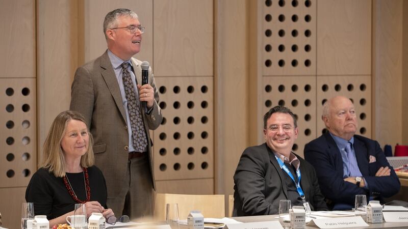 Fulbright Scholar Helen O'Donoghue with colleagues at the MoMA, New York