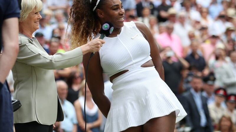 Sue Barker is  generally elicits nothing more than gentle mid-court nudges from panellists or interviewees; small talk at a garden fete, polite but bland. Photograph: Hannah McKay/Reuters