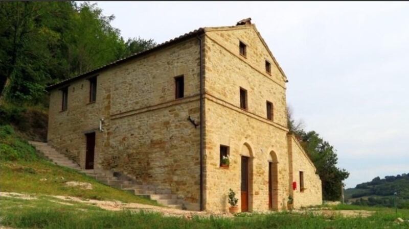 19th century stone house is in Cessapalombo, Italy