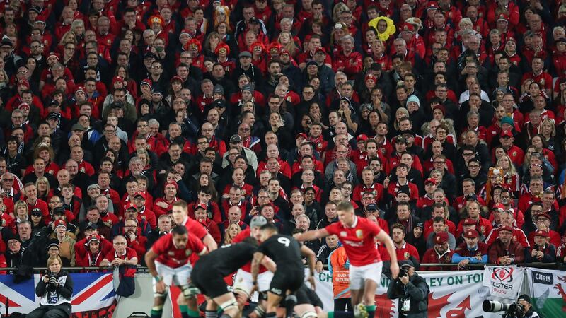 Supporters look on during the second Test between the Lions and New Zealand in 2017. Photograph: Billy Stickland/Inpho