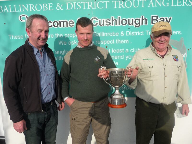 Aidan Heffernan (right) and Peter McKenna, joint winners of Ballinrobe & Dist. competition, with club chairman Kevin Egan