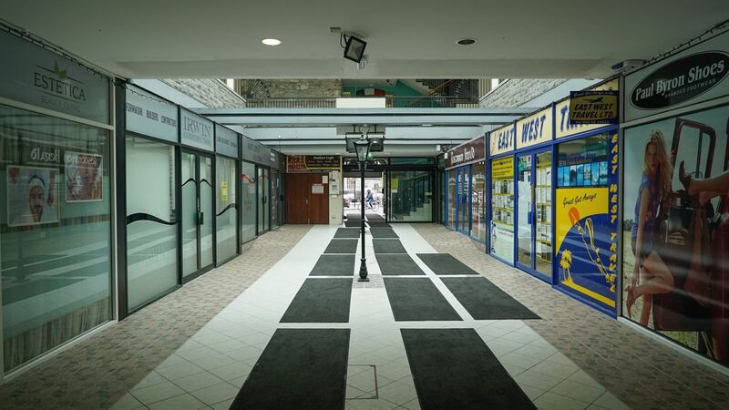 Empty shops in Roscommon. ‘Businesses are champing at the bit to reopen,’ says Brendan Allen, president of the Roscommon Chamber. Photograph: Enda O’Dowd