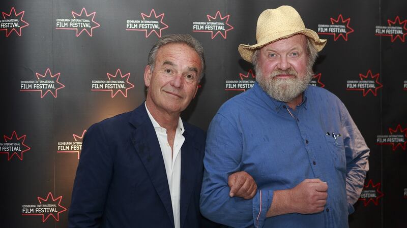 Director Nick Broomfield and executive producer Jan Christian Mollestad attend a photocall for the Scottish premiere of Marianne & Leonard: Words of Love during the  Edinburgh International Film Festival in June. Photograph: Roberto Ricciuti/Getty Images