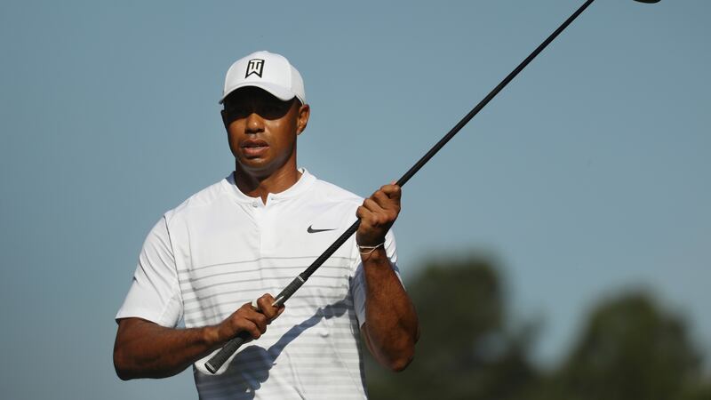Tiger Woods will play alongside Tommy Fleetwood and Marc Leishman at Augusta. Photograph: Patrick Smith/Getty