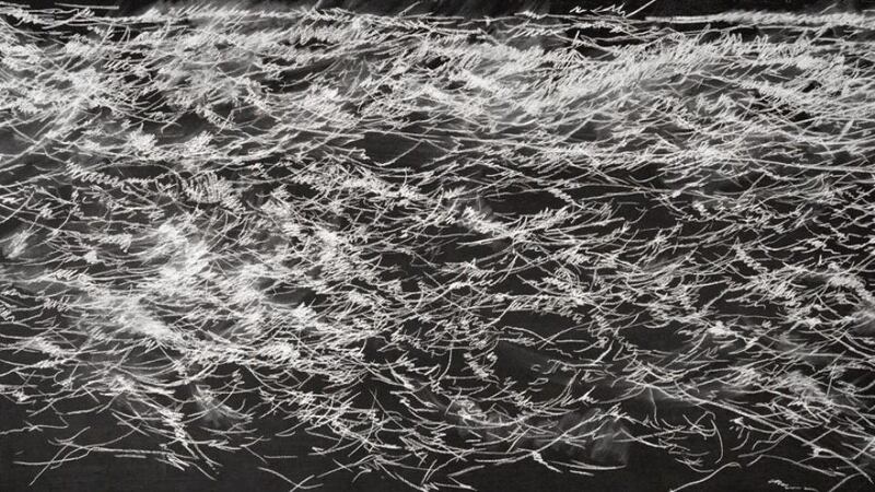 ‘Poll Salach’ by Collette Egan, chalk on blackboard