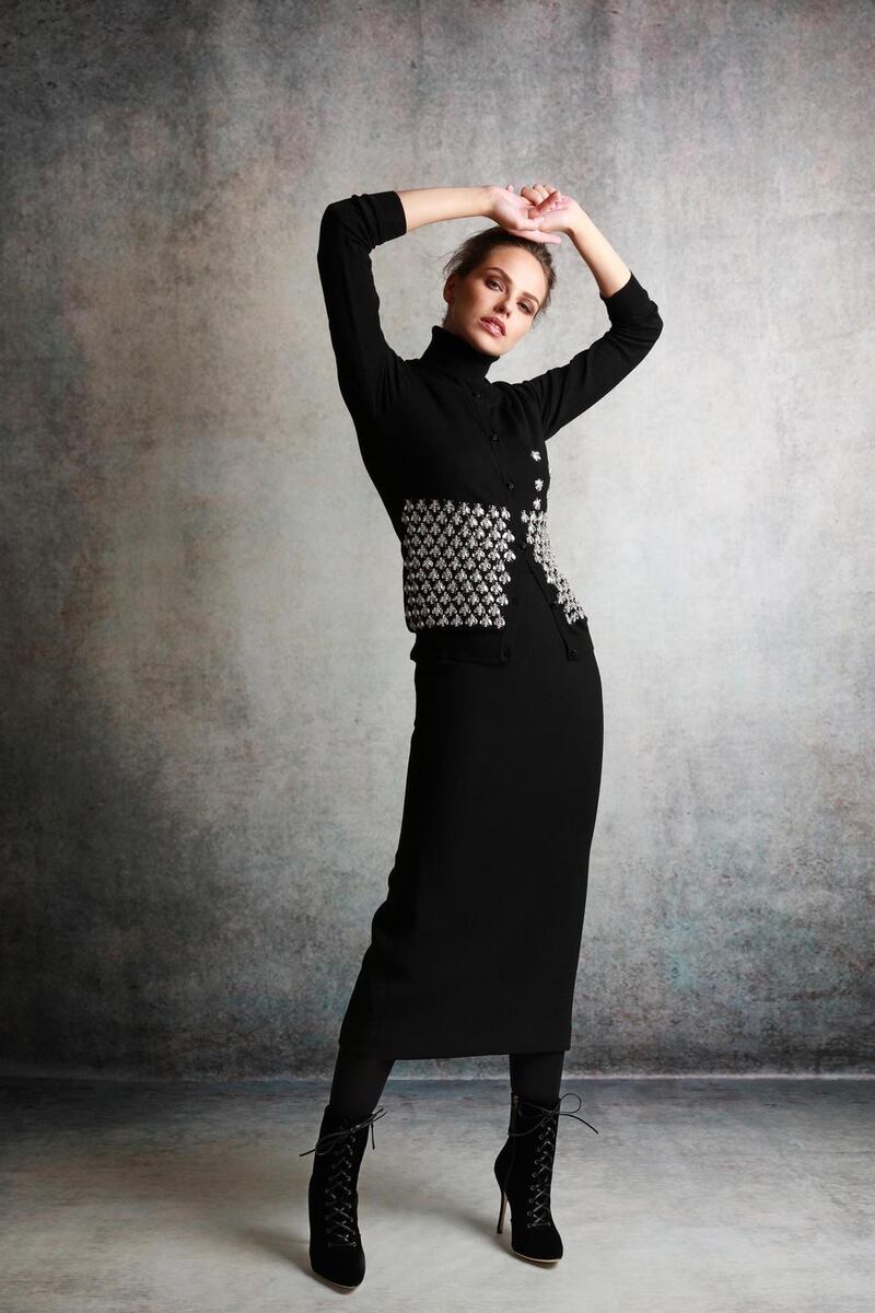 Fifi - bee embellished knit €1,295 and Eva skirt €450