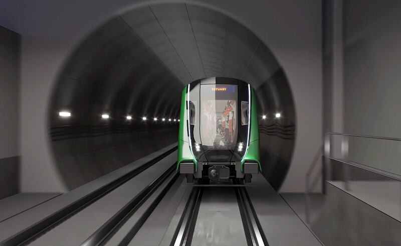 Computer generated images of Metrolink, the planned Dublin metro train running from Swords to Ranelagh