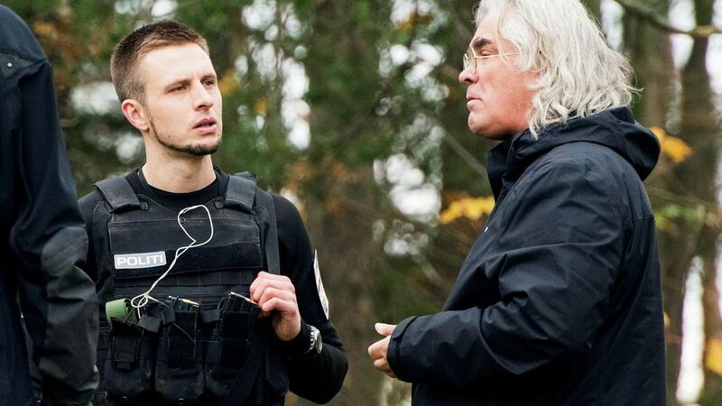 Anders Danielsen Lie and Paul Greengrass. Photograph: Erik Aavatsmark/Netflix