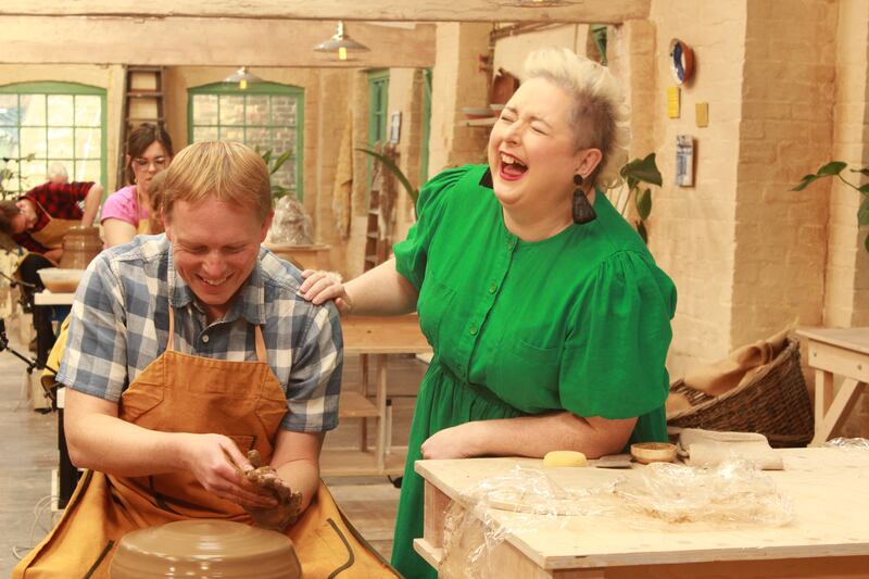 Siobhán McSweeney with Jon on The Great Pottery Showdown. Photograph: Channel 4