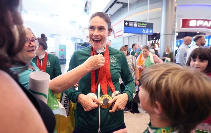 Katie-George Dunlevy: 'I want to go to schools to show my medals to the children because I didn’t have that as a kid. If I can inspire anyone just not to give up that’s my job done.' Photograph: Dara Mac Dónaill