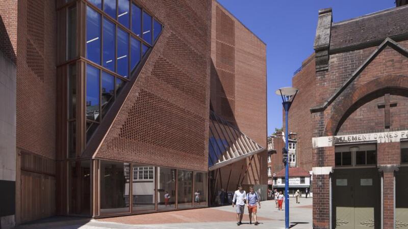 Prize-winning Philharmonic Hall in Szczecin designed by Barcelona architects Barozzi-Veiga O’Donnell + Tuomey’s Saw Swee Hock Student Centre at the London School of Economics – a riot of brickwork off Lincoln’s Inn Fields – was runner-up on the shortlist of five.