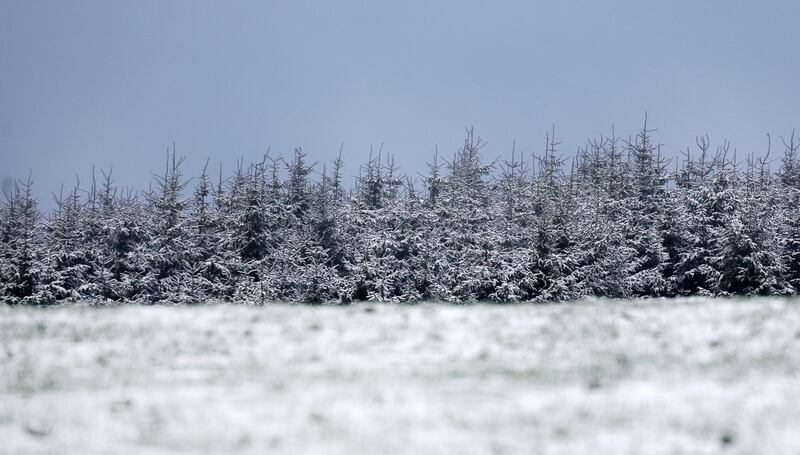 The first dusting of winter snow for the hills over looking Belfast on Wednesday. Photograph: Pacemaker