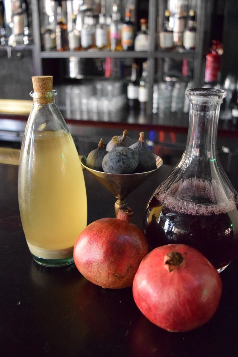 4. Ingredients for an ancient Egyptian cocktail called the henket. Photograph: Tasha Marks