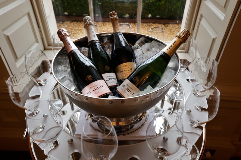 A Champagne trolley welcomes diners to the Morrison Room. Photograph: Alan  Betson