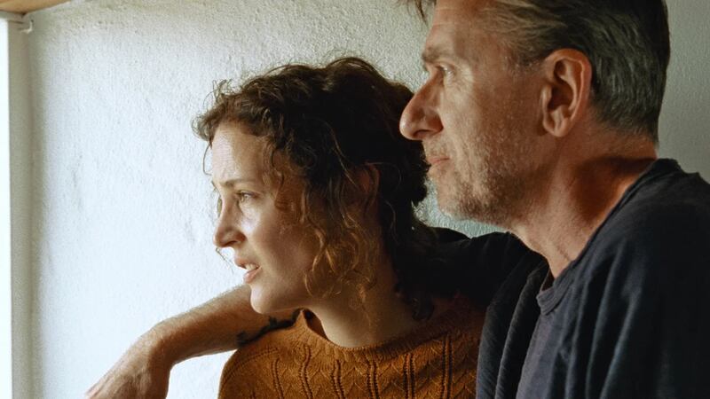 Vicky Krieps and Tim Roth in Bergman Island